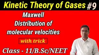 Maxwell distribution of molecular velocities derivation pdf || KT of gases || Class - 11/B.Sc