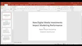 Digital Media Investments Marketing Performance