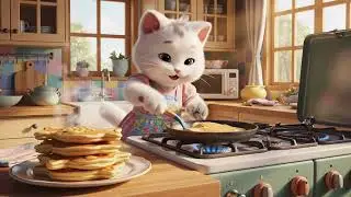 Mama cat loves making fish cakes