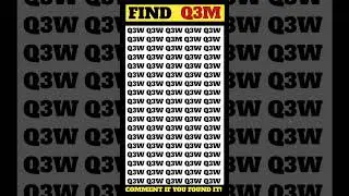 🎯 Can You Spot &ldquo;Q3M&rdquo; Before It Vanishes?#shorts #trendingchallenge #eyetest #gridgame #eyeem.