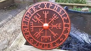 Vegvisir/Viking compass cut out on plywood, scroll saw project