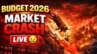 Budget 2026: Market Crash Alert 😢 Stocks Falling LIVE! 