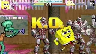 Golems And SpongeBob SquarePants VS Tetris Block In A MUGEN Match / Battle / Fight