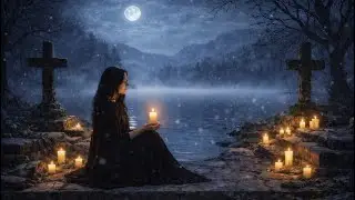 Moonlit Crosslake &mdash; Snowfall Winter Night ❄️ Calm Gothic Piano for Focus, Sleep & Deep Rest 🕯️🌙
