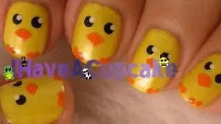 Super Easy Easter Chick Nail Art