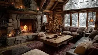 Soft Piano Music with Fireplace Crackles | Cozy Indoor Room Ambience for Calm Relaxing Sleep