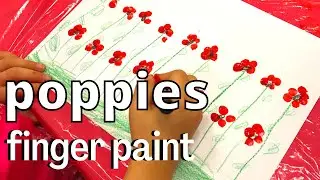 POPPY FLOWER finger painting for kids | ANZAC & REMEMBRANCE DAY