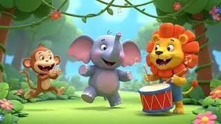 Lion&rsquo;s Jungle Drum Beat Song for Kids | Fun Animal & Jungle Nursery Rhymes 🦁🥁🎶