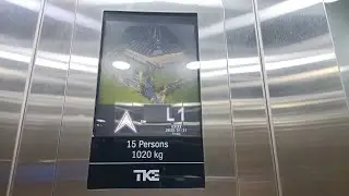 TKE scenic elevators at Delhi IGI Airport Terminal 1 (Arrivals), Delhi NCR