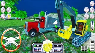 Heavy Excavator Pouring Sand into Dumper Truck - Construction Simulator 2021 - Android Gameplay