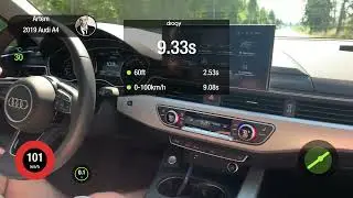 Разгон Audi A4 2.0 150 сил передний привод рестайлинг (b9)