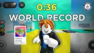 ROBLOX TROLL IS A PINNING TOWER 2 *WORLD RECORD* SPEEDRUN! (0:36)