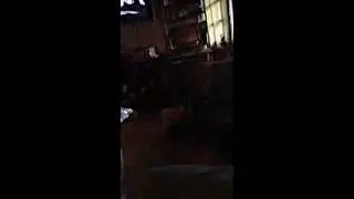 RockieB and lil V away from the studio