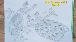मोर का चित्र बनाना सीखे/how to draw a peacock very easy for peacock hand drawing banana peacock sikh