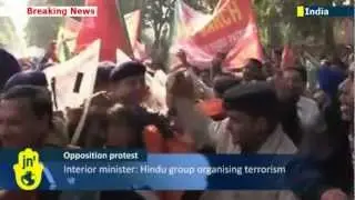 Indian anger over 'Hindu Terrorism' remark: protesters demand resignation of guilty minister