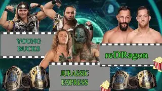 Jurassic Express Vs. reDRagon Vs. Young Bucks (AEW World Tag Team Title Match Revolution 2022)