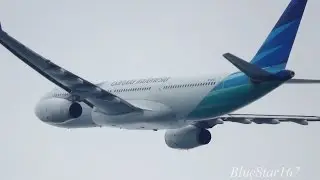 Garuda Indonesia Airlines Airbus A330-200 (PK-GPQ) takeoff from KIX/RJBB (Osaka - Kansai) RWY 06R