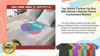Top Disney Cartoon Up Boy With Balloon Blanket Fleece Customized Blanket