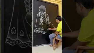 Learn how to draw an Indian woman wearing a saree ✍️ #drawingtutorial #art #shortvideo