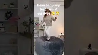 Can this big bean bag handle a full jump? Let&rsquo;s see #beanbag #homedecor #brandnmart #beanbagchair