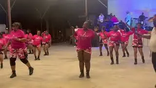 Slide in, slide out line dance performed by Elusive Ladies 6/28/2025