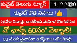 Kuwait new visa announce news || 14.12.2020 || gulf news | kuwait telugu news | kuwait 60years expat