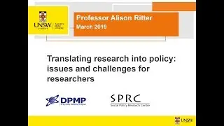 SPRC Seminar 2019: Professor Alison Ritter