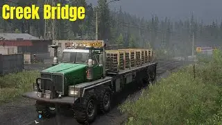 Black Badger Lake - Creek Bridge - SnowRunner Play Through Part 467