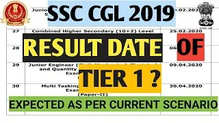SSC CGL 2019 ... TIER 1 RESULT ... EXPECTED DATE ... #STAYHOME #STAYSAFE #CORONA