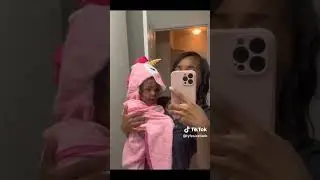 Bathtime with Pink Unicorn Hooded Bamboo Towel | Kloud Bambu