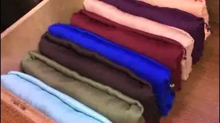 طريقة إحترافية و سهلة لطي الخمارات و تنظيمها في الدرج  مع توفير المساحة (rangement foulards)