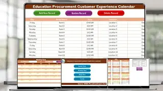 Education Procurement Customer Experience Calendar