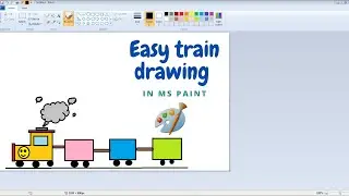 Easy Train Drawing in Ms Paint  | STD 2 | How to Draw a Train | Ms Paint | Enjoy Coding with Hridya