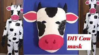 DIY cow mask| fancy dress competition| Easy way to draw cow face | kids mask