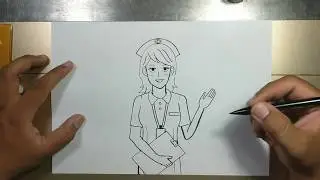 How to draw easy NURSE step by step