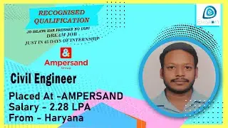 Congrats, Vishal |CIVIL ENGINEER | 2.28LPA |Got Selected as Tech Support Engineer in AMPERSAND Group