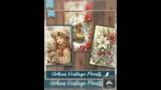 Red Green Gold Christmas Holiday Winter New Year Digital Cards, Envelopes, Tags, Printable, Scrap...