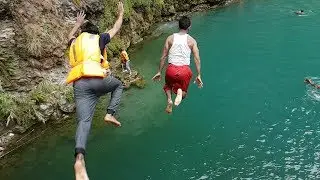 Two Boys Cliff Jumping at Swaik Lake