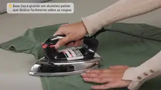Black Decker Ferro de Passar Roupa a Seco, Met&aacute;lico Preto, Modelo VFA1110TM2, 127V