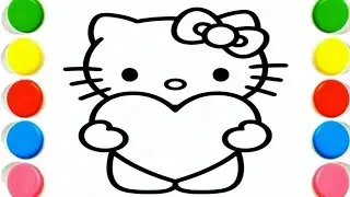 Beautiful Hello Kitty Drawing, Painting & Coloring For Kids and Toddlers_ Child Art#drawing#coloring