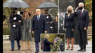 Donald Trump seen for first time in days commemorating Veterans Day