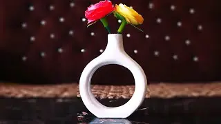how to make beautiful flower vase at home | DIY White Cement Vase | Home decor ideas