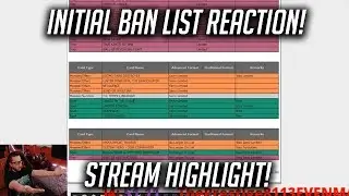 MY INTIAL BANLIST REACTION! September 2018!  (Stream Highlight!)