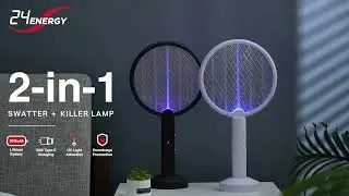 24 ENERGY 2 in 1 UV-Light C-type Rechargeable Mosquito Racket Bat with Base Stand EN-01MS