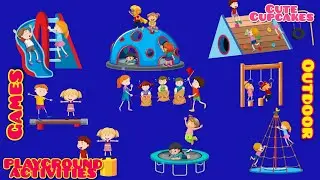 Play Ground Games | playground equipments | outdoor games | Kids learning Videos | Kids Vocabulary