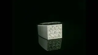 Square Diamond Cluster Men&rsquo;s Signet Ring in 18K White Gold &ndash; 1.02 ct