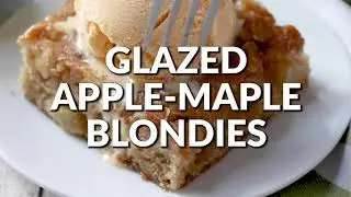 How to make: MAPLE GLAZED APPLE BLONDIES