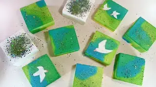 ASMR⛰️🕊️Mountains&Birds～Crispy Green Dyeing&PJ | Gym Chalk ASMR | Crush | Sleep Aid | GC2