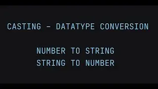 # 4 Python Casting | Type Casting in PYTHON | Number to string | Convert String to Number |