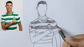 How to Draw Cristiano Ronaldo Sporting CP Jersey Step by Step